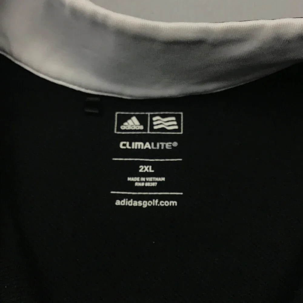 Adidas Sweater Men 2XL Black Climalite 1/4 Zip Golf Pullover Collar Golfer XXL